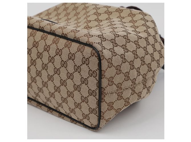 Gucci Jacquard Canvas Drawstring Backpack - view 9