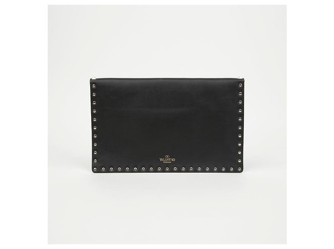 Valentino Clutch a Busta Rockstud in Pelle Nera - vista 2