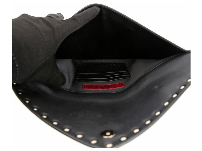 Valentino Clutch a Busta Rockstud in Pelle Nera - vista 9
