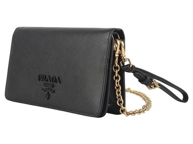 Prada Borsa a tracolla e pochette Monochrome Saffiano Shine Strap - vista 2