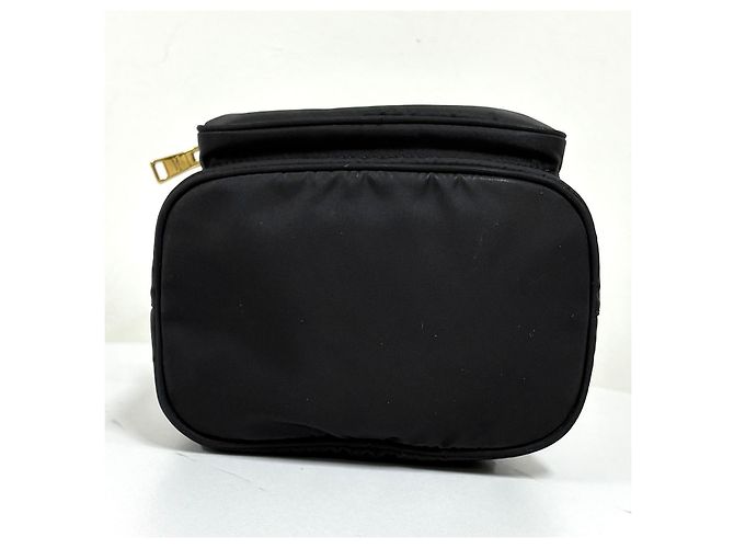 Prada Nylon Triangle Logo Duet Bucket Bag Schwarz - Ansicht 10