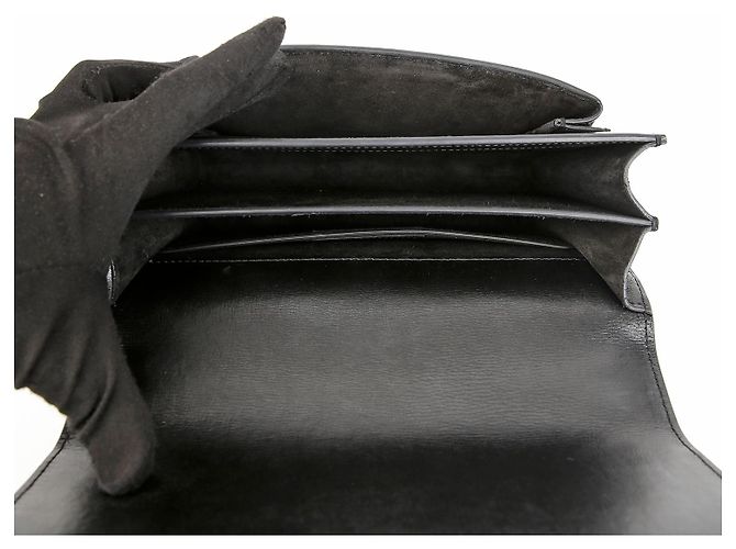 Autre Marque Borsa a Tracolla Sunset Medium in Pelle Liscia con Catena Nero Argento - vista 11