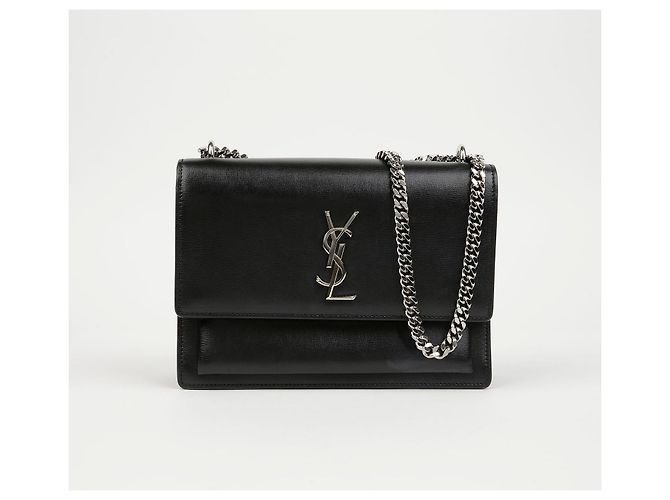 Autre Marque Borsa a Tracolla Sunset Medium in Pelle Liscia con Catena Nero Argento - vista 2