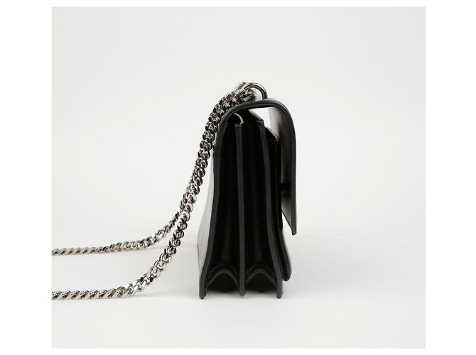 Autre Marque Borsa a Tracolla Sunset Medium in Pelle Liscia con Catena Nero Argento - vista 6
