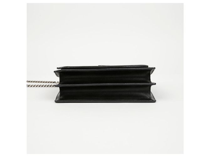 Autre Marque Borsa a Tracolla Sunset Medium in Pelle Liscia con Catena Nero Argento - vista 7