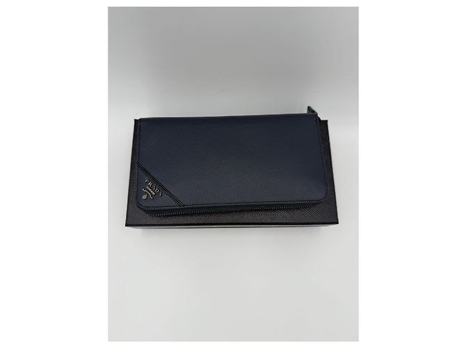 Cartera PRADA Zip en Saffiano azul - vista 4