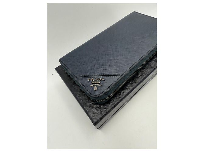 Cartera PRADA Zip en Saffiano azul - vista 5