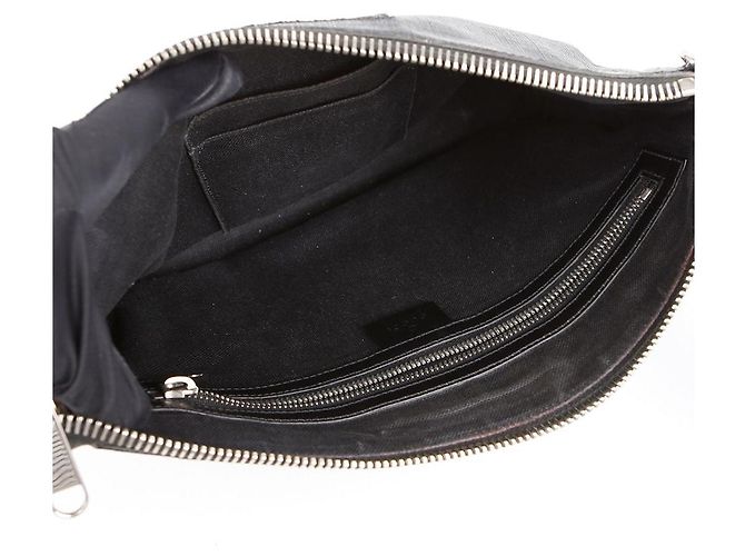 Gucci Clutch Bag GG Supreme Canvas Web Strap Black - vista 10