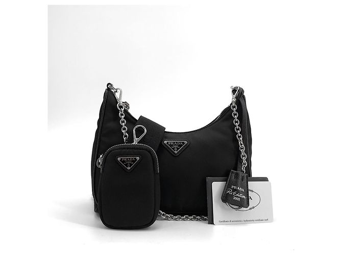 Prada Borsa Hobo Multi Tesuto Re-edition - vista 9