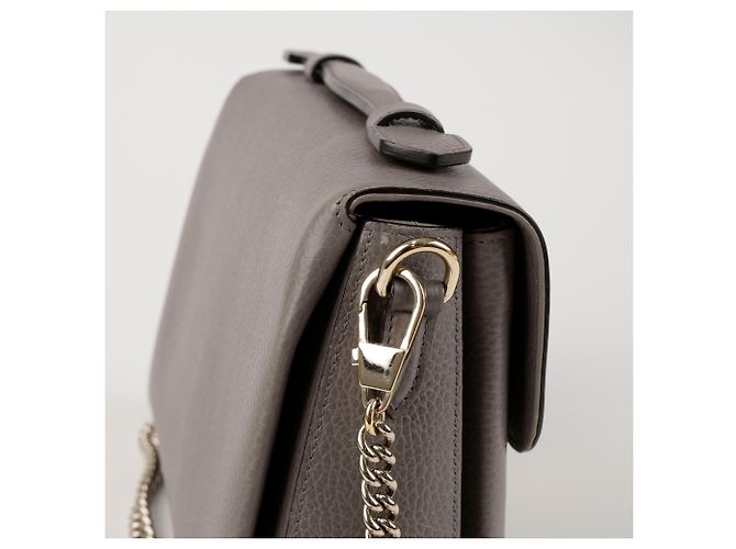 Gucci  mala de ombro com corrente e pega superior em pele entrelaçada Cinza - vista 4