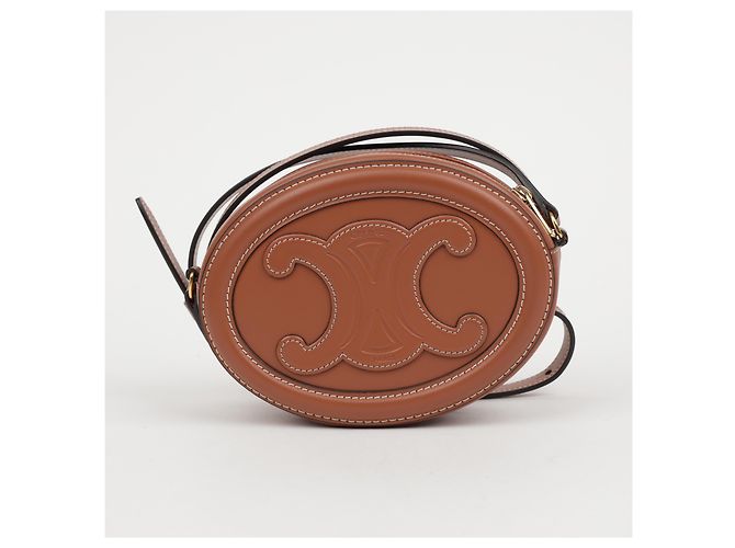 Céline Borsa a tracolla ovale Triomphe Tan - vista 3