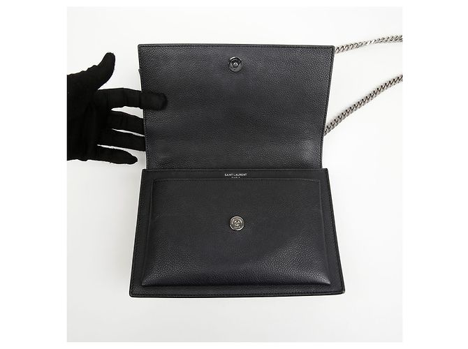 Autre Marque Borsa a tracolla Sunset Medium in pelle liscia con catena Nero Argento - vista 13