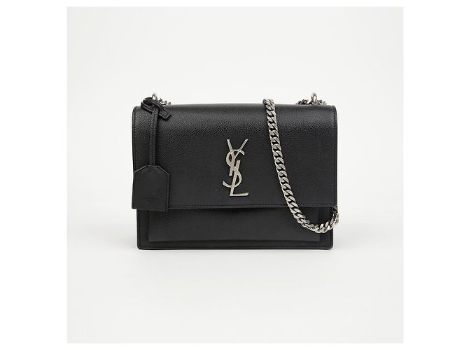 Autre Marque Borsa a tracolla Sunset Medium in pelle liscia con catena Nero Argento - vista 2