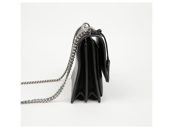 Autre Marque Borsa a tracolla Sunset Medium in pelle liscia con catena Nero Argento - vista 6