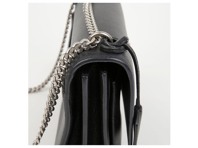Autre Marque Borsa a tracolla Sunset Medium in pelle liscia con catena Nero Argento - vista 7