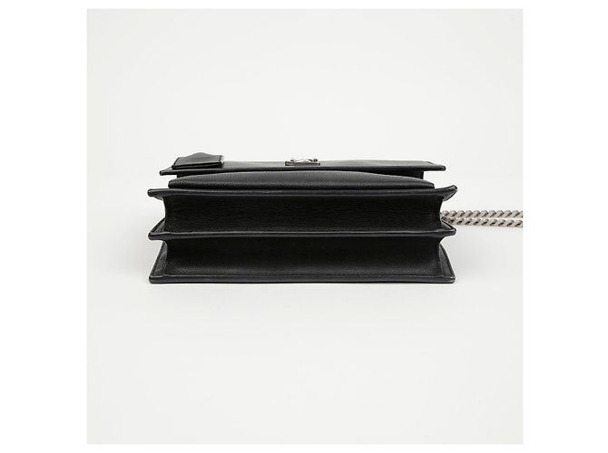 Autre Marque Borsa a tracolla Sunset Medium in pelle liscia con catena Nero Argento - vista 9