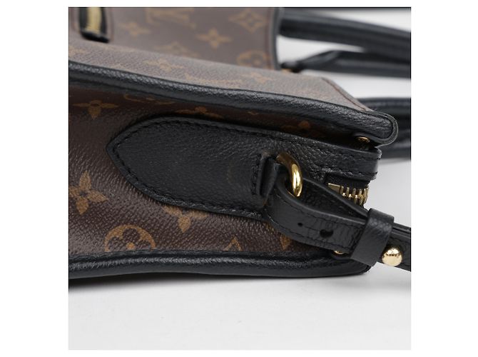 Louis Vuitton Borsa tote e a tracolla in tela Monogram e pelle MM Size Black - vista 11