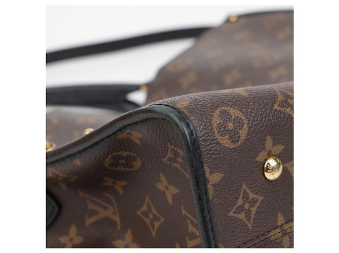 Louis Vuitton Borsa tote e a tracolla in tela Monogram e pelle MM Size Black - vista 13