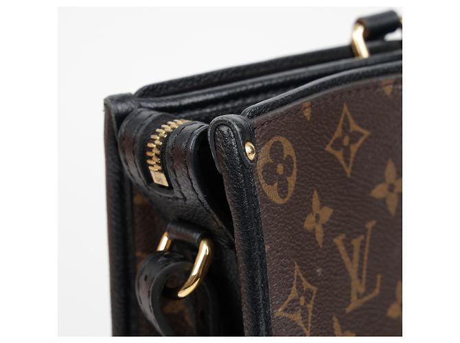 Louis Vuitton Borsa tote e a tracolla in tela Monogram e pelle MM Size Black - vista 19