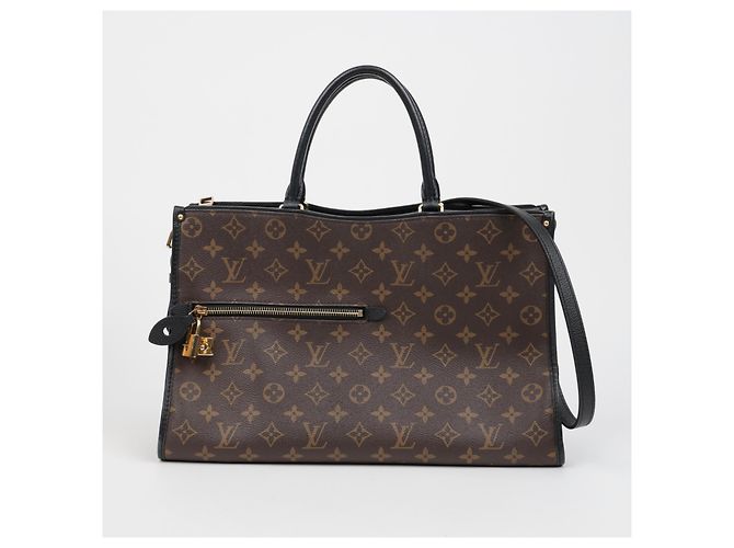 Louis Vuitton Borsa tote e a tracolla in tela Monogram e pelle MM Size Black - vista 2