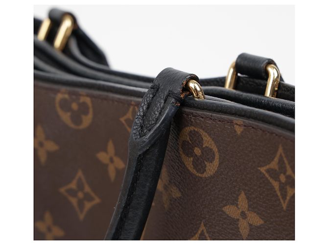 Louis Vuitton Borsa tote e a tracolla in tela Monogram e pelle MM Size Black - vista 21