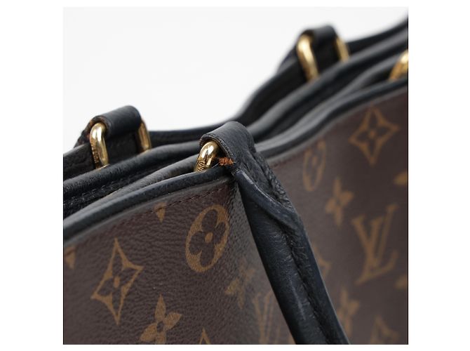 Louis Vuitton Borsa tote e a tracolla in tela Monogram e pelle MM Size Black - vista 23