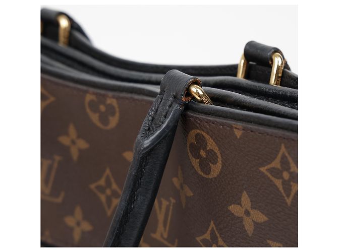 Louis Vuitton Borsa tote e a tracolla in tela Monogram e pelle MM Size Black - vista 24
