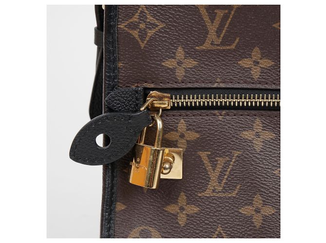 Louis Vuitton Borsa tote e a tracolla in tela Monogram e pelle MM Size Black - vista 3
