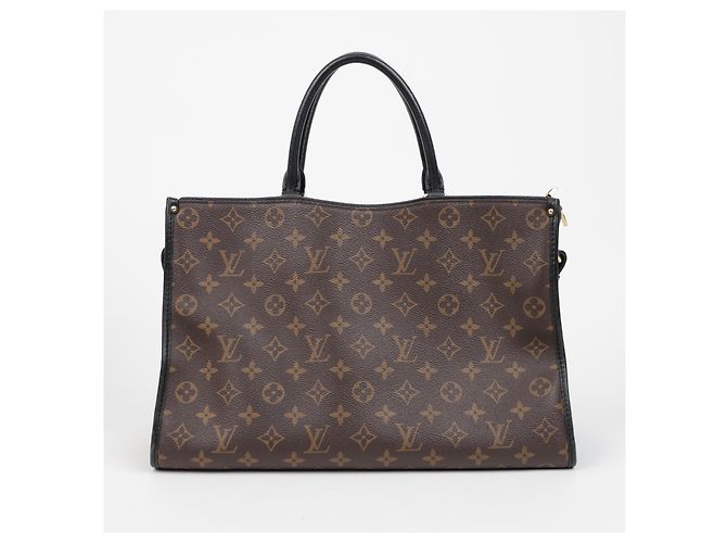 Louis Vuitton Borsa tote e a tracolla in tela Monogram e pelle MM Size Black - vista 5
