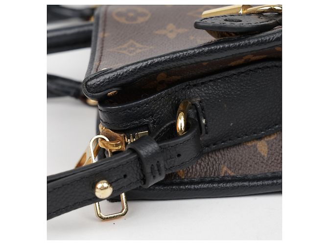 Louis Vuitton Borsa tote e a tracolla in tela Monogram e pelle MM Size Black - vista 8