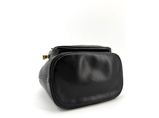 Prada Borsa a secchiello in pelle con logo triangolare - vista 7