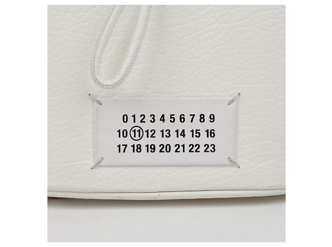 Maison Martin Margiela Mini borsa secchiello da donna in tela bianca - vista 3