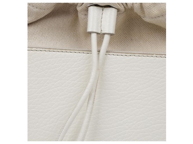 Maison Martin Margiela Mini borsa secchiello da donna in tela bianca - vista 4