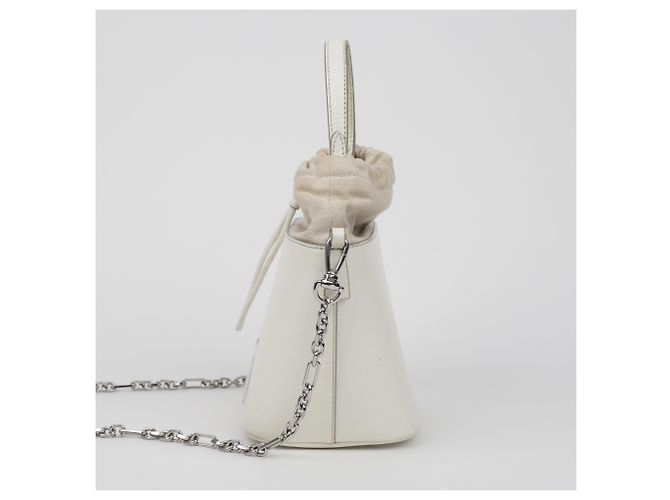 Maison Martin Margiela Mini borsa secchiello da donna in tela bianca - vista 9