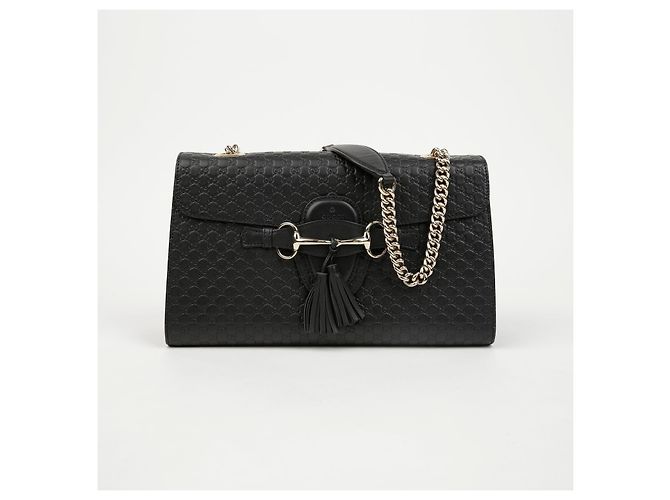 Sac à épaule Gucci Emily en cuir marron - vue 2