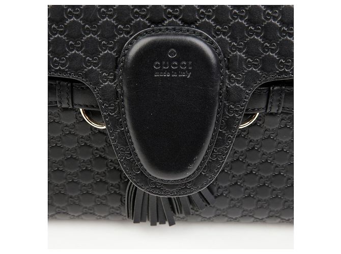 Sac à épaule Gucci Emily en cuir marron - vue 6