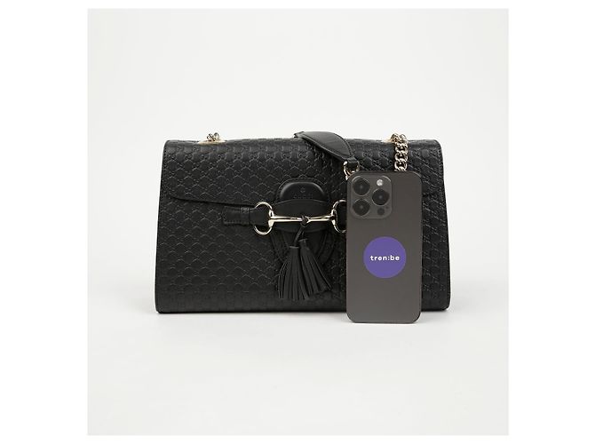 Sac à épaule Gucci Emily en cuir marron - vue 7