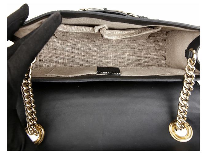 Sac à épaule Gucci Emily en cuir marron - vue 9
