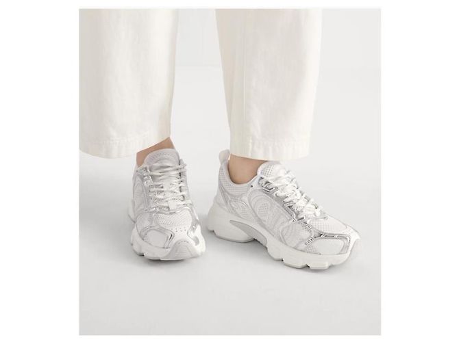 Dior Baskets Chrono White Mesh Silver - vue 3