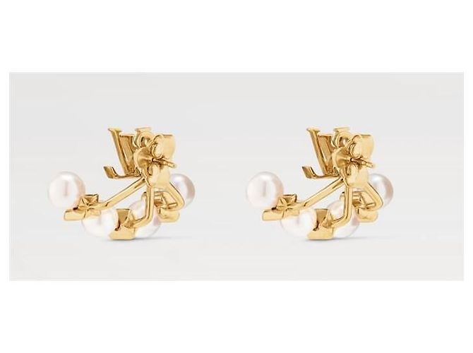 Louis Vuitton Boucles d'oreilles perles Minigram stamp - vue 4
