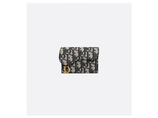Dior Tarjetero Saddle Bloom Blue Oblique Jacquard - vista 2