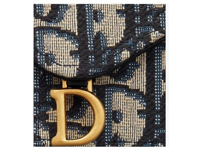 Dior Tarjetero Saddle Bloom Blue Oblique Jacquard - vista 6