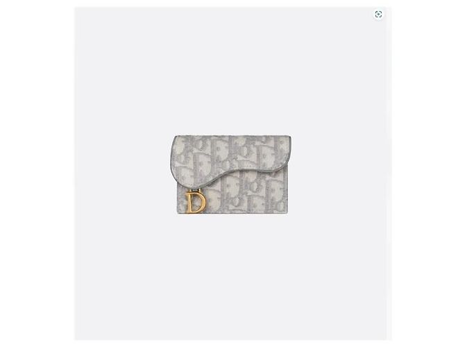 Dior Porta-cartões Saddle Bloom Grey Oblique Jacquard - vista 2