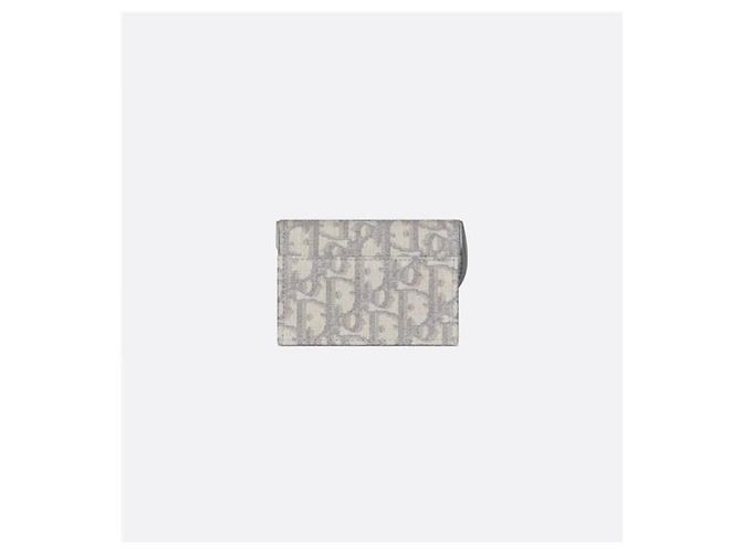 Dior Porta-cartões Saddle Bloom Grey Oblique Jacquard - vista 5