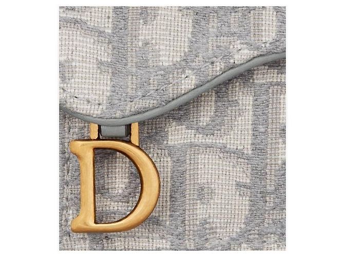 Dior Porta-cartões Saddle Bloom Grey Oblique Jacquard - vista 6