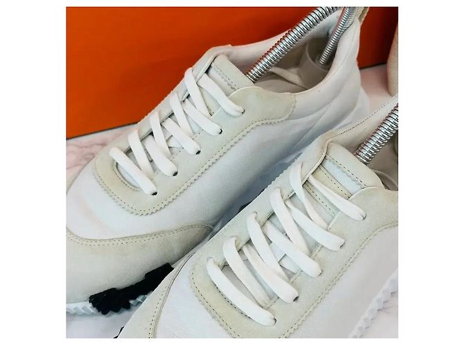 Hermès Bouncing Goatskin Sneakers Blanc - vista 14
