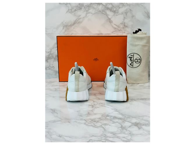 Hermès Bouncing Goatskin Sneakers Blanc - vista 5