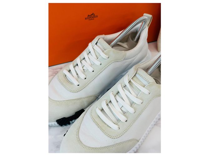 Hermès Bouncing Goatskin Sneakers Blanc - vista 7