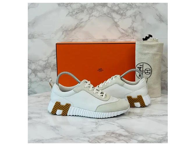Hermès Bouncing Goatskin Sneakers Blanc - vista 8