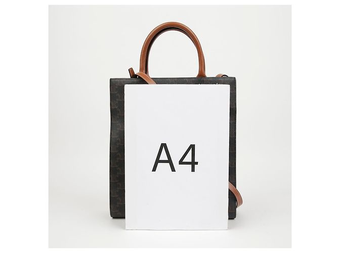 Céline Saco de ombro Triope Vertical Cabas Small Canvas Tan - vista 10
